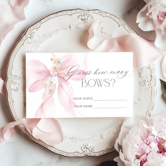 Hoeveel Bogen Blush roze Bloemen Bow Informatiekaartje
