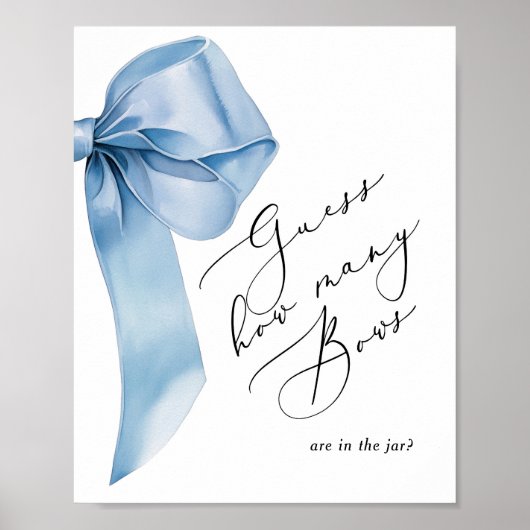 Hoeveel bogen zitten er in het potje blauw baby sh poster (Voorkant)