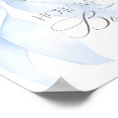Hoeveel Bows Blue floral Bow baby shower Poster (Hoek)
