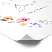 Hoeveel Bows Pink Floral baby shower Poster (Hoek)