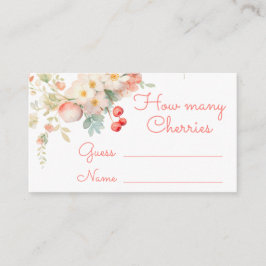 Hoeveel Cherries Cherry Blossom Baby shower spel Informatiekaartje