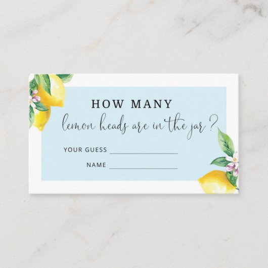 Hoeveel citroenkoppen en omhullingskaart informatiekaartje (Voorkant)