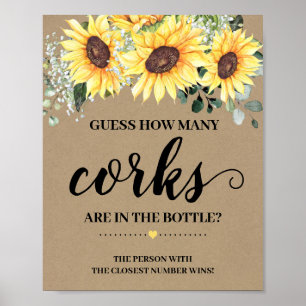 Hoeveel Corks Greenery Sunflower Shower-logo Poster