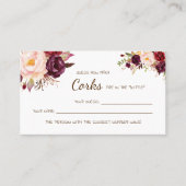 Hoeveel Corks Marsala Vrijgezellenfeest game-kaart Plaatskaartje (Voorkant)