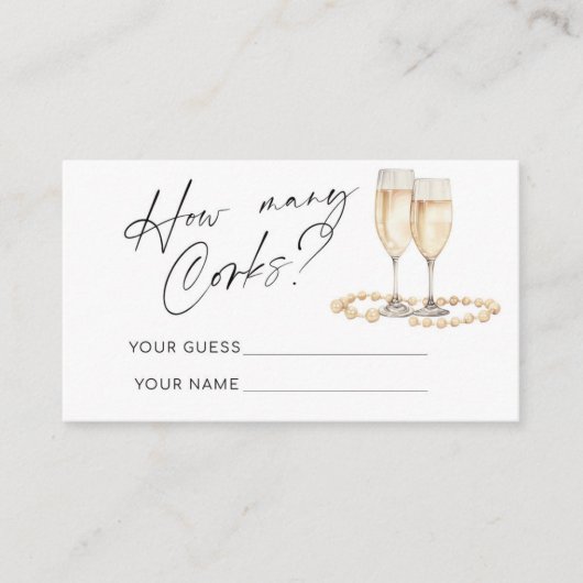 Hoeveel Corks Minimalistisch vrijgezellenfeest spe Informatiekaartje (Voorkant)