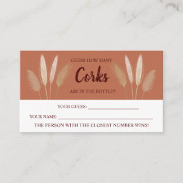 Hoeveel Corks Pampas Vrijgezellenfeest game Kaart Plaatskaartje