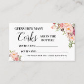Hoeveel Corks Vrijgezellenfeest Game kaart Plaatskaartje (Voorkant)