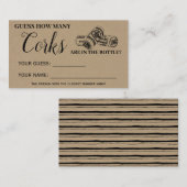 Hoeveel Corks Vrijgezellenfeest Rustic Game-kaart Plaatskaartje (Voorkant / Achterkant)