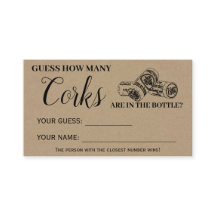 Hoeveel Corks Vrijgezellenfeest Rustic Game-kaart