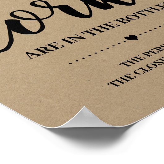 Hoeveel corks vrijgezellenfeest rustige game-teken poster (Hoek)