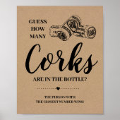 Hoeveel corks vrijgezellenfeest rustige game-teken poster (Voorkant)