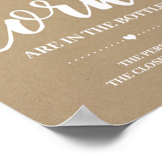 Hoeveel corks vrijgezellenfeest rustige game-teken poster (Hoek)