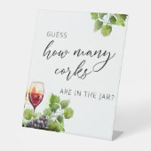 Hoeveel Corks wijnmakerij spel Vrijgezellenfeest t Reclamebord Met Voetstuk (Voorkant)