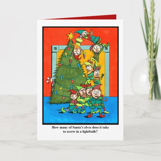 Hoeveel Elf neemt het? Feestdagen Kaart (Voorkant)