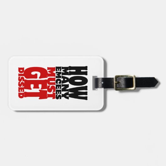 Hoeveel Emcee's moeten er gekust worden Bagagelabel (Voorkant horizontaal)