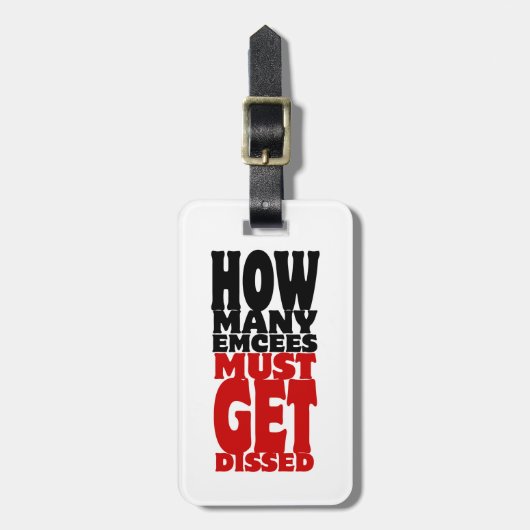 Hoeveel Emcee's moeten er gekust worden Bagagelabel (Voorkant verticaal)