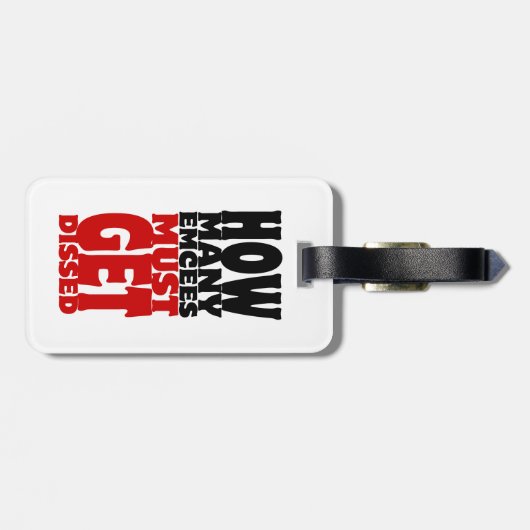 Hoeveel Emcee's moeten er gekust worden Bagagelabel (Achterkant horizontaal)