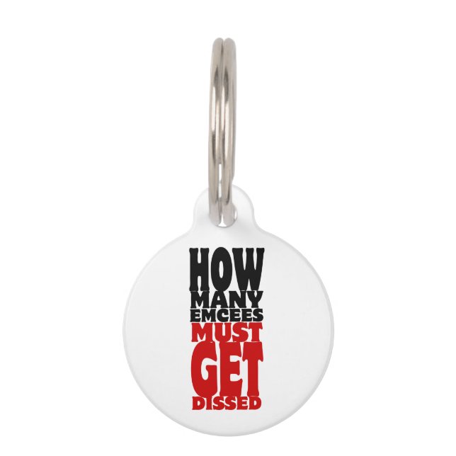 Hoeveel Emcee's moeten er gekust worden Huisdierpenning (Voorkant)