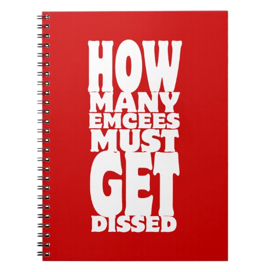 Hoeveel Emcee's moeten er gekust worden Notitieboek (Voorkant)
