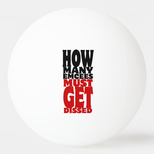 Hoeveel Emcee's moeten er gekust worden Pingpongbal (Voorkant)