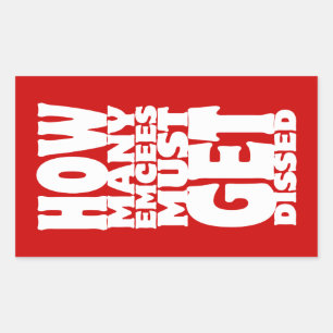 Hoeveel Emcee's moeten er gekust worden Rechthoekige Sticker