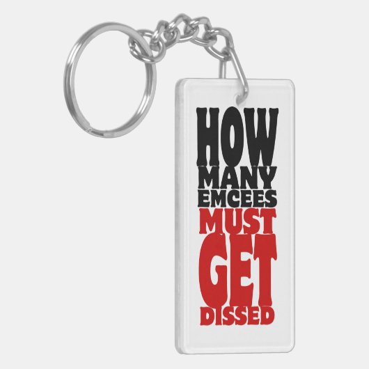 Hoeveel Emcee's moeten er gekust worden Sleutelhanger (Voorkant Links)