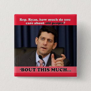 Hoeveel geef je om oude mensen? vierkante button 5,1 cm