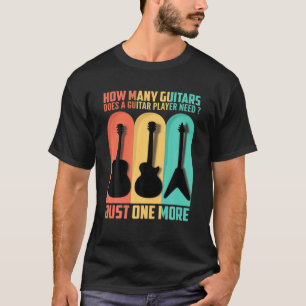 Hoeveel gitaren geven mannen gitaarspelers Musi T-shirt