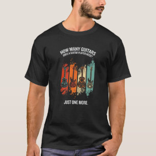 Hoeveel gitaren Gitarist Retro gitaarspeler T-shirt