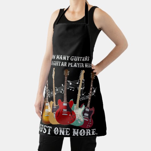 Hoeveel gitaren heeft een gitaarspeler nodig? Grap Schort (Insitu)