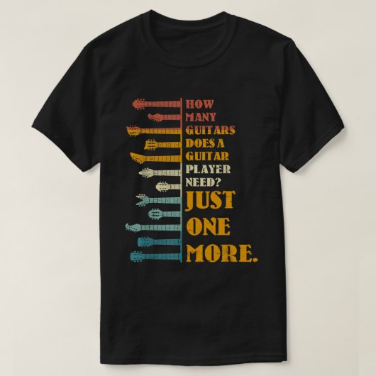 Hoeveel gitaren heeft een speler nodig t-shirt (Design voorkant)