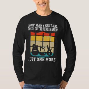 Hoeveel gitaren voor mannen Guitar-spelers muziek T-shirt