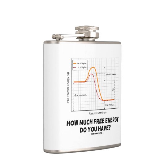 Hoeveel gratis energie heb je? Chemische Humor Heupfles (Rechts)