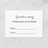 Hoeveel gummy beer in de pot baby shower spel plaatskaartje (Voorkant)