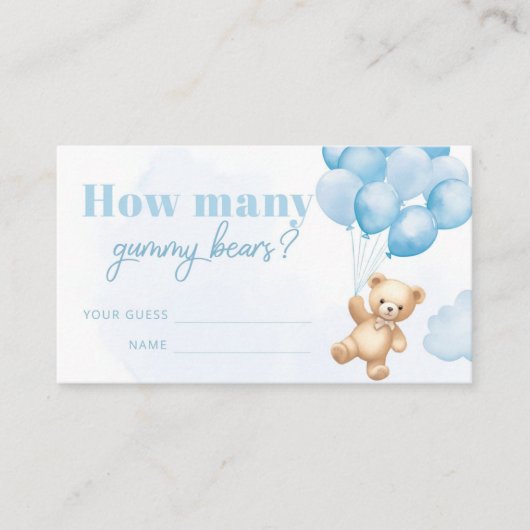 Hoeveel gummy beren zitten er in de potje blauwe b informatiekaartje (Voorkant)