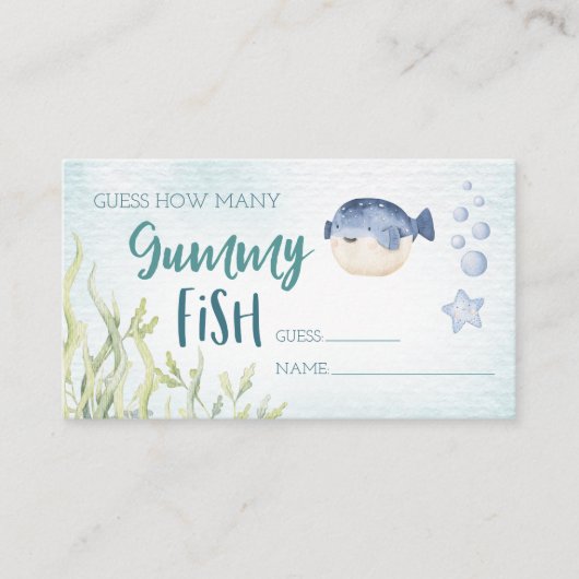 Hoeveel Gummy Fish Baby shower Game Kaarten (Voorkant)