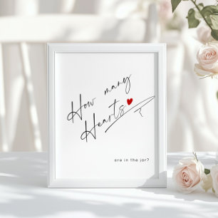 Hoeveel harten zitten er in de minimalistische scr poster