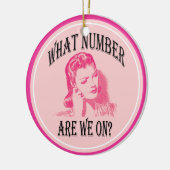 hoeveel hebben we ? grappige bunco keramisch ornament (Links)