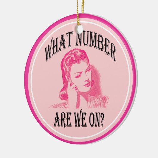 hoeveel hebben we ? grappige bunco keramisch ornament (Links)