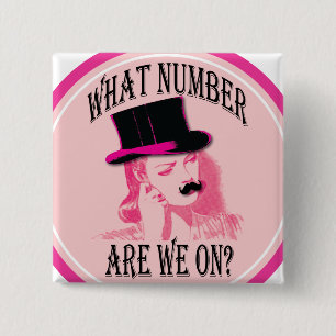 hoeveel hebben we ? Mustache en bovenste hoed Vierkante Button 5,1 Cm
