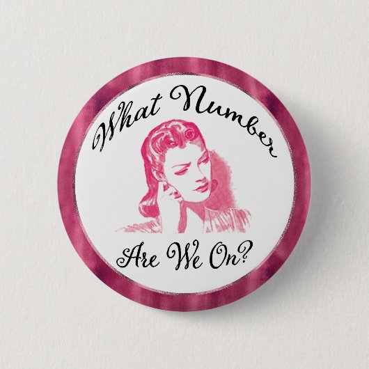 hoeveel hebben we ? Pink Funny Bunco Button (Voorkant)