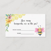 Hoeveel honingraten baby shower game informatiekaartje (Voorkant)