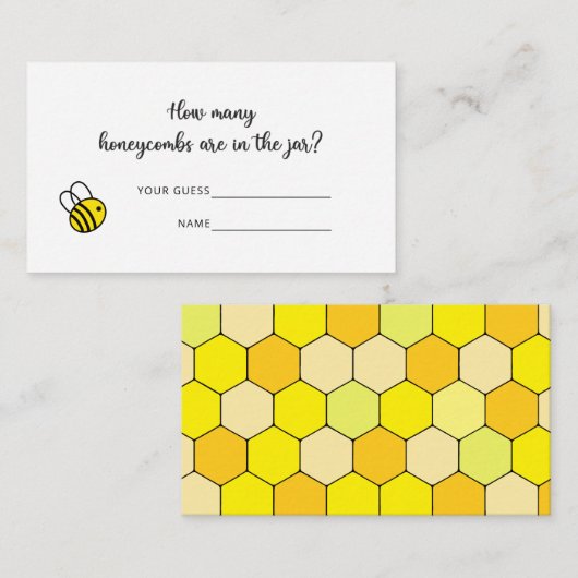 Hoeveel honingraten baby shower game informatiekaartje (Voorkant / Achterkant)