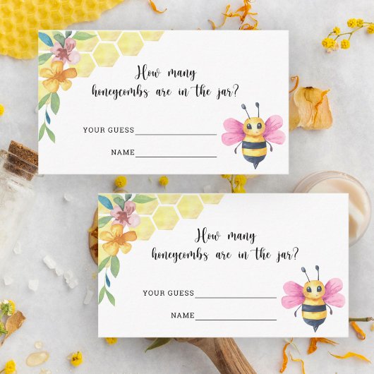 Hoeveel honingraten baby shower game informatiekaartje