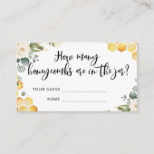 Hoeveel honingraten baby shower game-kaart informatiekaartje (Voorkant)