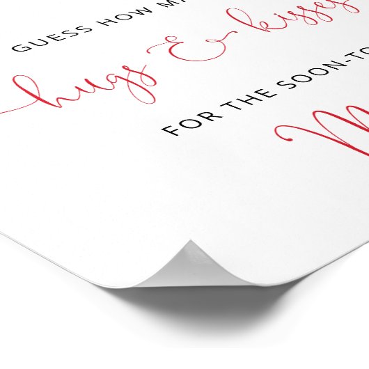 Hoeveel Hugs & Kisses Cherry Vrijgezellenfeest spe Poster (Hoek)