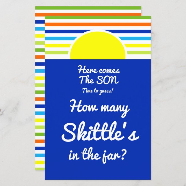 Hoeveel in de Jar Baby shower Game (Voorkant / Achterkant)