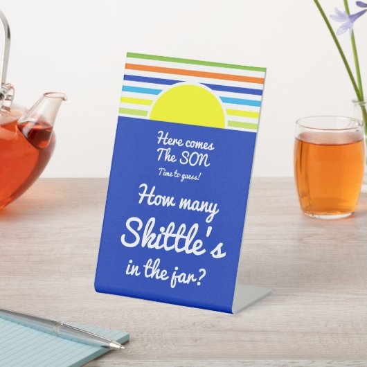 Hoeveel in de Jar Baby shower Game Reclamebord Met Voetstuk (Insitu)