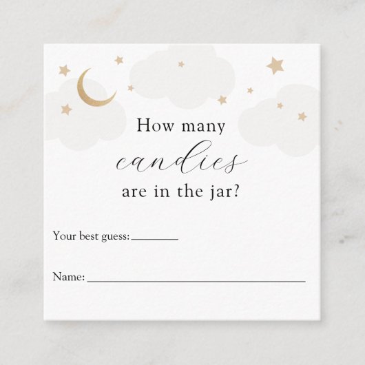 Hoeveel in het Jar Grey Moon Baby shower spel Informatiekaartje (Voorkant)