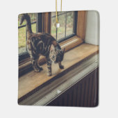 Hoeveel is dat Kat in het raam? Keramisch Ornament (Links)